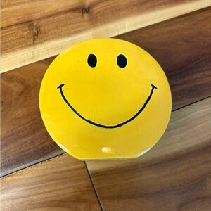 Yellow Smiley Face Ceramic Trinket Container/Bank. Vintage. Y2K